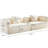 Modern White Sectional With Fabric And High Density Sponge Inner Filling Resilient Solid Wood Frame Textile