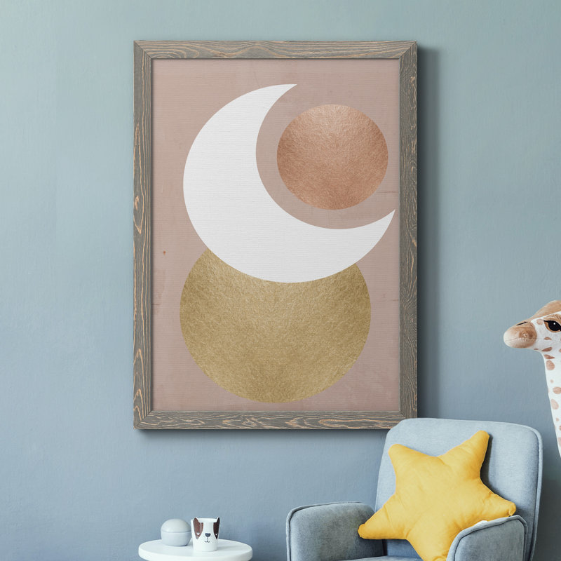 Lunar Mystic - Peinture sur toile encadrée, H 44 po x l 31 po x P 1 po, Encadré gris