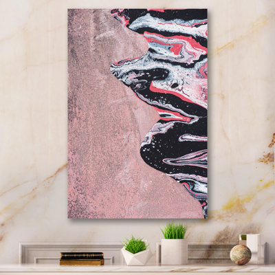 Grey Pink And Black Painting on Canvas