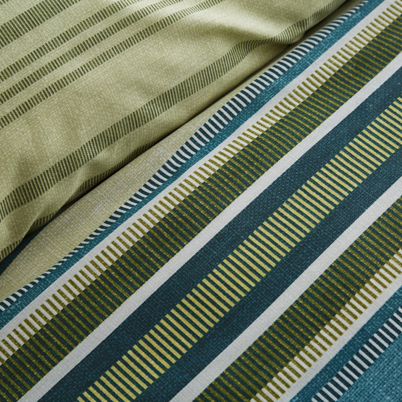 Damask Duvet Cover Set, Kingsize - 2 Standard Pillowcases, Green/Blue