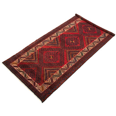 Tapis de bois one-of-kind-noué la 1980 anatolian rouge/brun 4 pi 11 po x 10 pi Darende