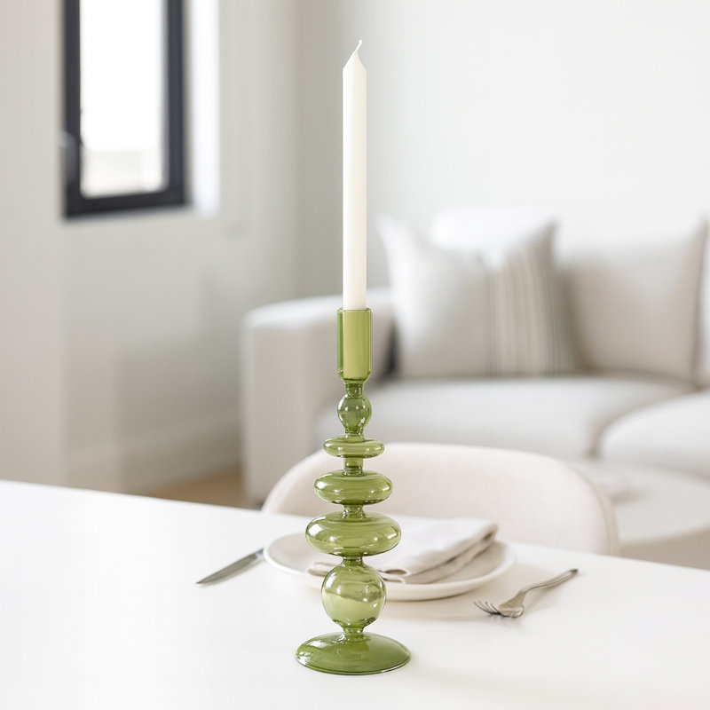 Candlestick Candle Holder, Green