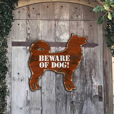 Méfiez-vous des chiens! Enseigne suspendue 1 ligne