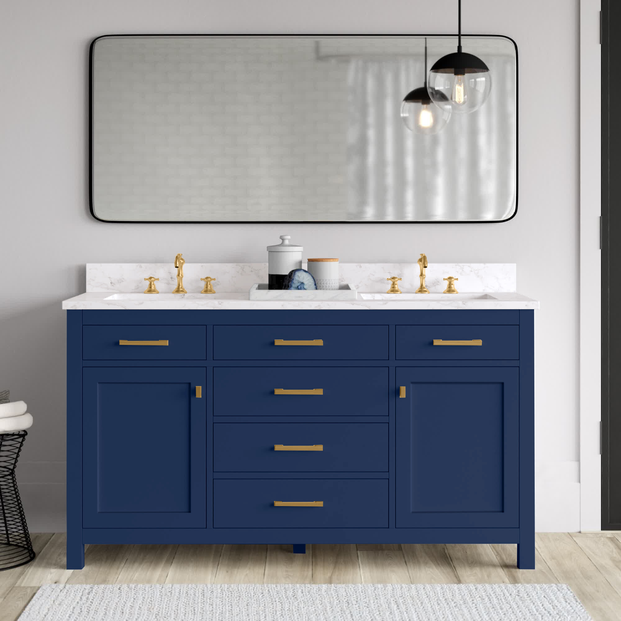 mercury row® atencio 60'' free standing double bathroom vanity