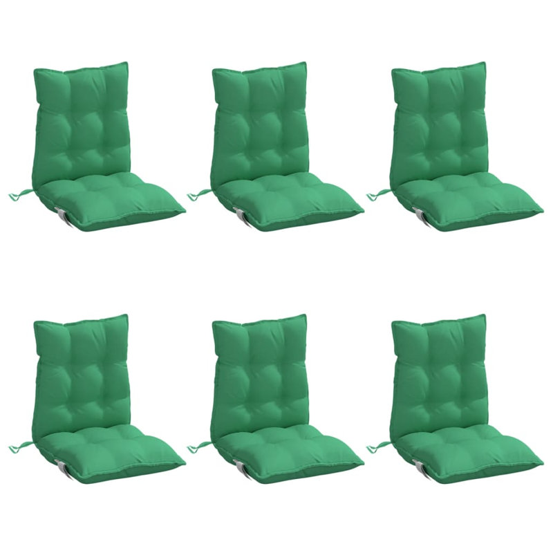 Ensemble de 6 coussins de chaise à dossier bas vidaXL en tissu Oxford vert (100% polyester), Vert, 6