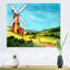 Paysage avec un moulin à vent et un toit de tuiles - Peinture sur toile-67236715-67236722