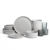 Stone Lain Haven 16-Piece Dinnerware Set Stoneware, Borosilicate Glass