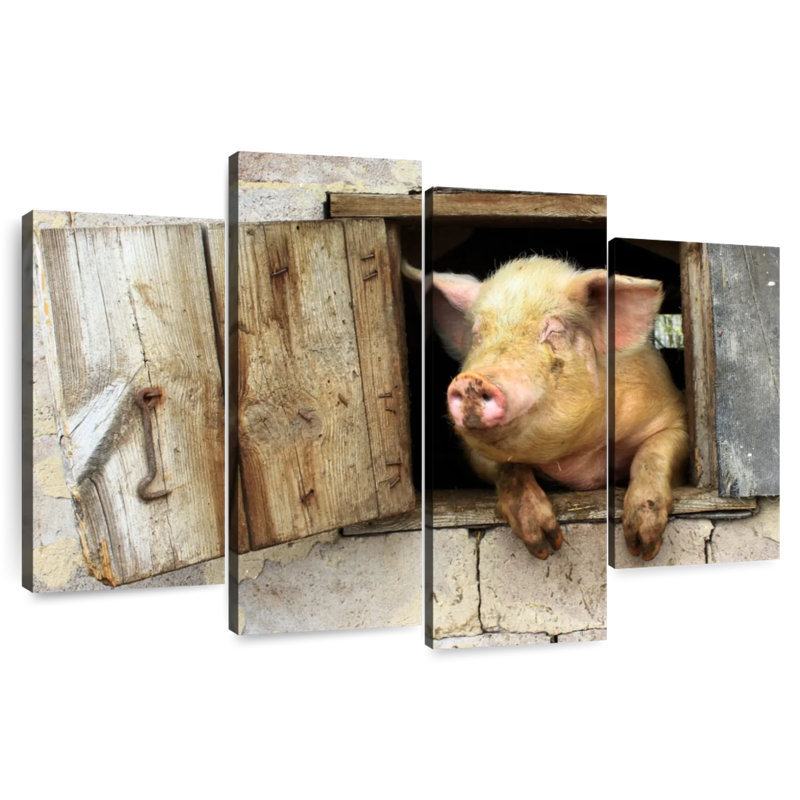 Brampt Smiling Pig, 42"H x 68"W