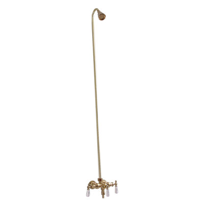3 Handle Bathroom Clawfoot Tub Faucet with Diverter