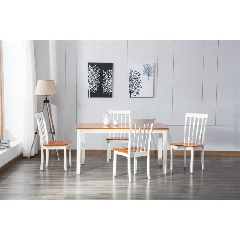  Table de salle à manger en bois d'hévéa pour 6 personnes Shaker Style, Cream / Does Not Apply