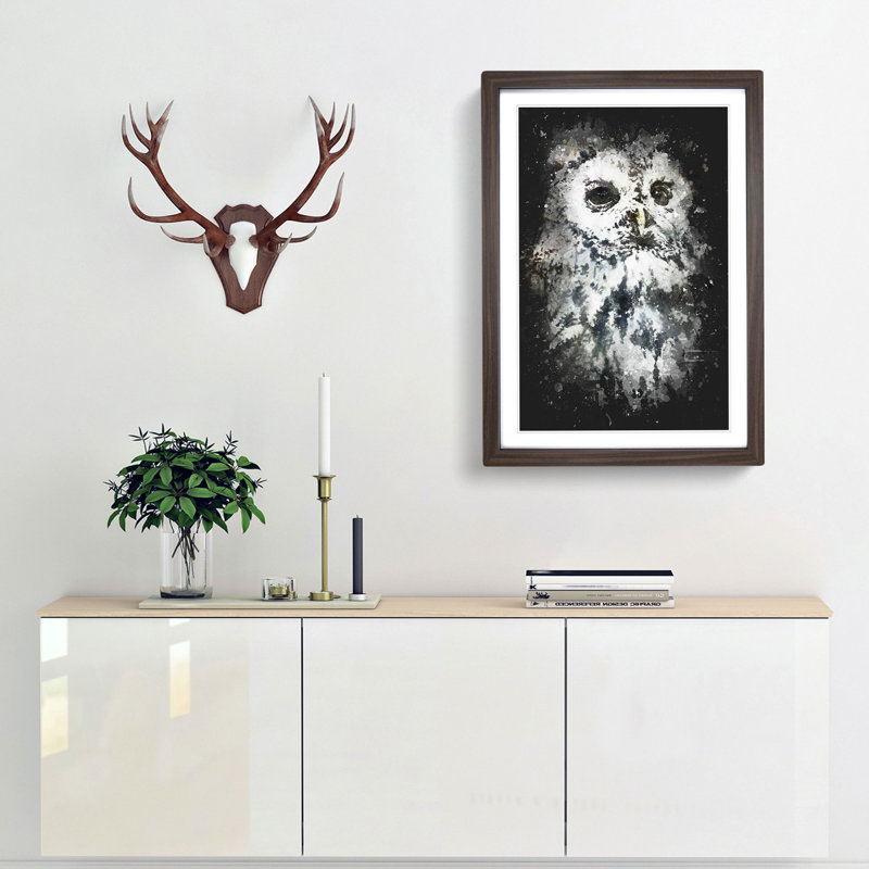 Tawny Owl - Framed Print, 33cm H x 24cm W x 2cm D, Walnut Framed