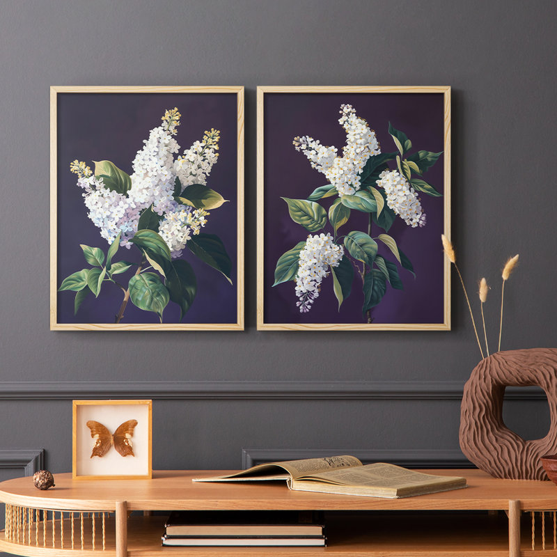 Série FLORAL CCXLV - reproduction encadrée de qualité supérieure - prête à être accrochée - aucun clou requis - aucun clou requis