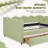 Gingham Daybed With 2 Storage Drawers And Usb Port, Wave-Shaped Design-923049218-923049223