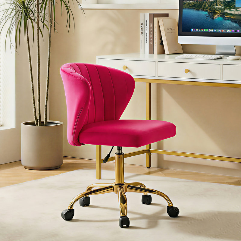 Mccowan Ergonomic Task Chair with Tufted Back, Fuchsia