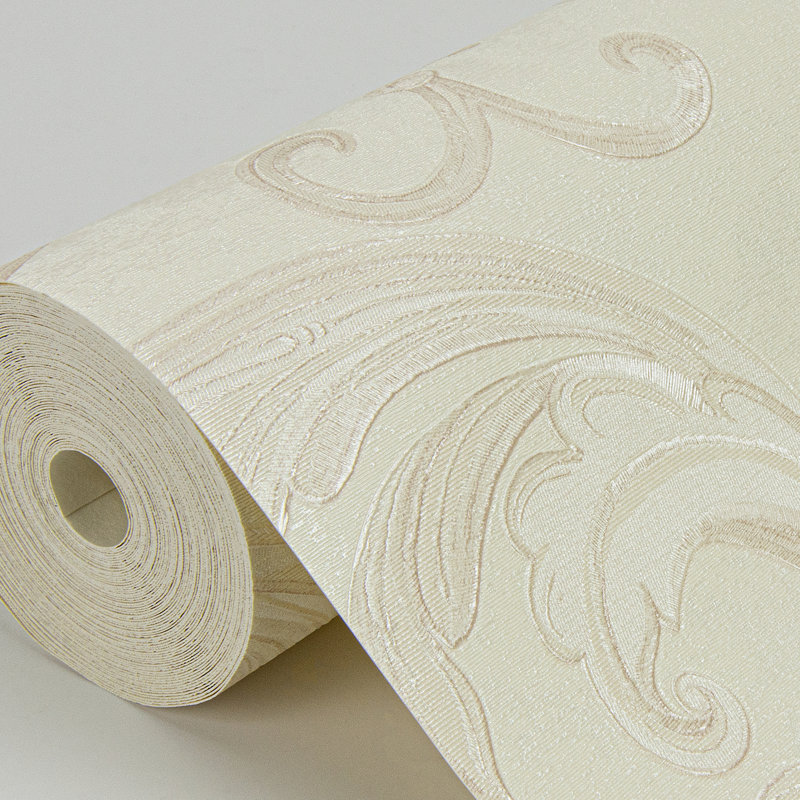 Rouleau de papier peint métallique L 33 pi x l 20,5 po Kristen, Crème