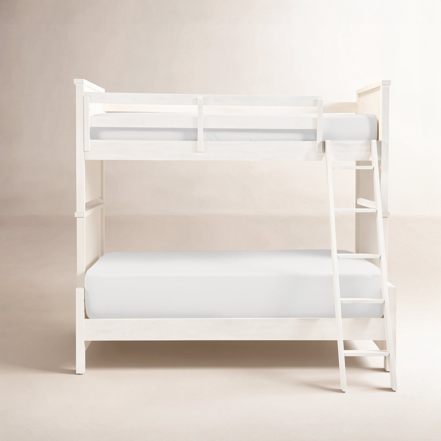 COMPLETE BUNK BED, White, Twin Over Full