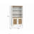 Modern Scandinavian Bookshelf with 100% MDF Construction, White & Oak Finish, 35.4 x 62.2 x 16.1 inches | Wall-Mountable, Soft-Close Doors, Multiple Shelves | Stylish Storage Solution for Home & Office-142339633