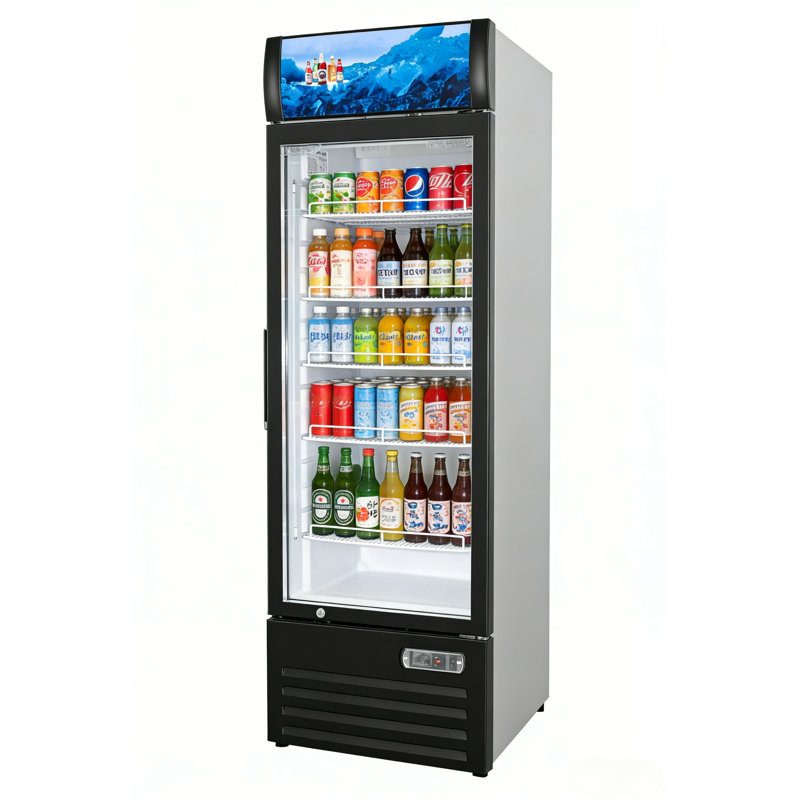 VITLIFE 12.3 Cu.Ft. Commercial Merchandiser Refrigerator, One Glass Door Display Refrigerator with Adjustable Shelves, LED Light and Canopy, Auto Defrost, ETL Listed