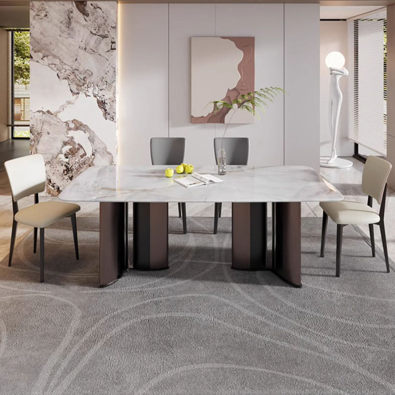 Rectangular marble dining table, 29.53"H x 78.74"L x 39.37"W