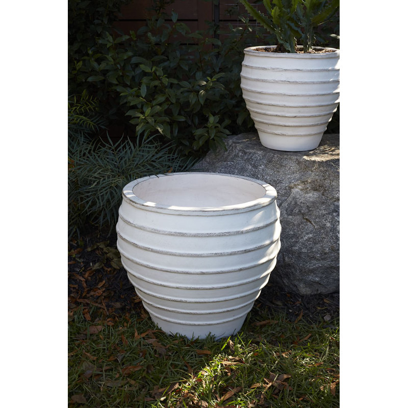 Ceramic Pot Planter, 19.5" H x 21.5" W x 21.5" D