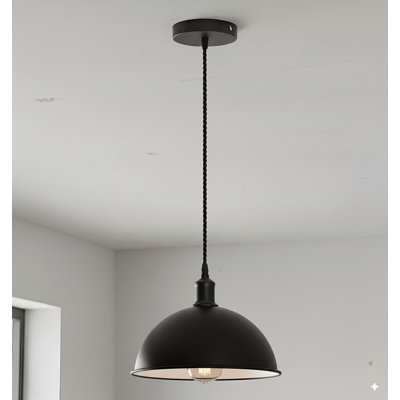 Dome Shade Pendant LightIndustrial Metal Hanging Ceiling Lamp,Lighting Fixture for Kitchen Island, Dining Room & Living Room