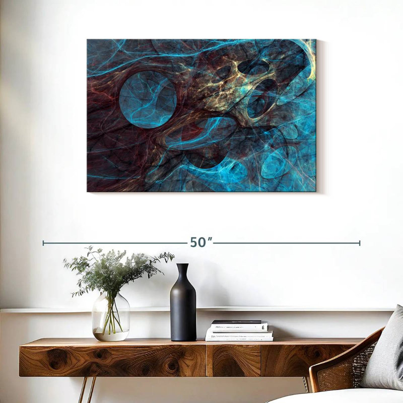 Abstrait bleu sous-marin Avery, H 24 po x l 36 po
