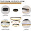 Adalynn 3 Rings Acrylic LED Tiered Chandelier,Dimmable Modern Pendant Light for Kitchen Living Room Bedroom