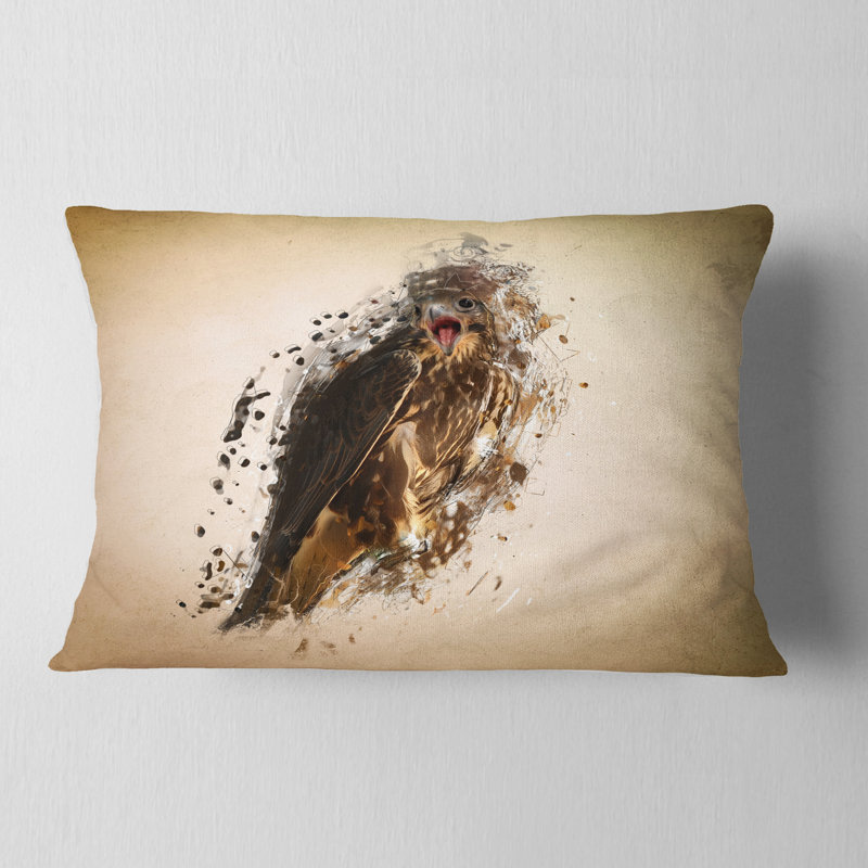 Coussin lombaire en vol falcon animal abstract