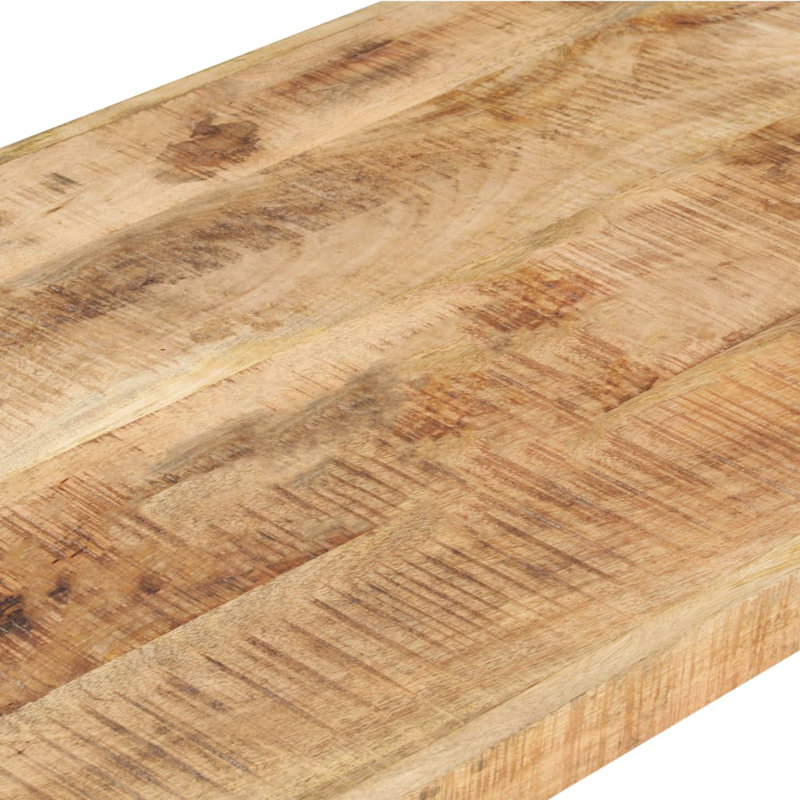 Coffee Table Solid Wood with Sheesham Finish, Grey, Oak, 15.7" H x 23.6" W x 47.2"D