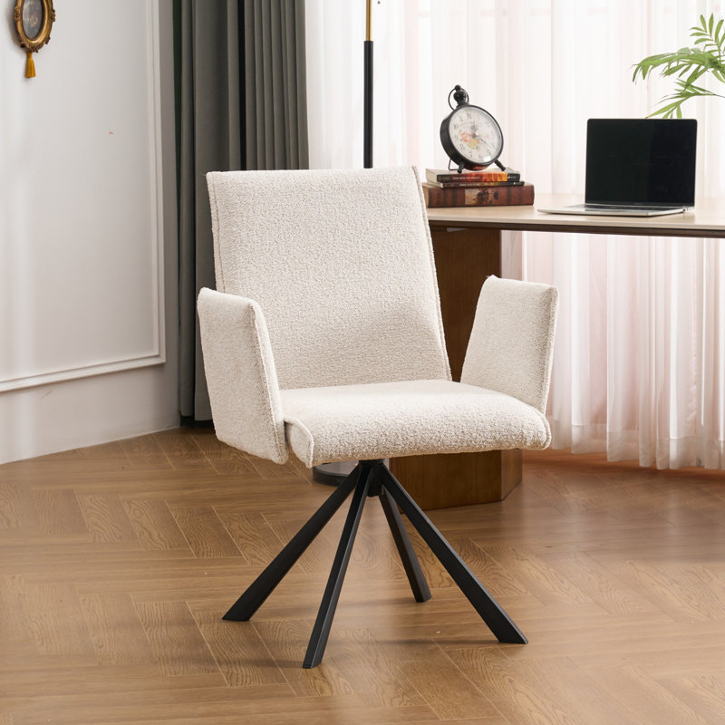 Chaise de bureau pivotante Sterica Boucle, Beige, Non