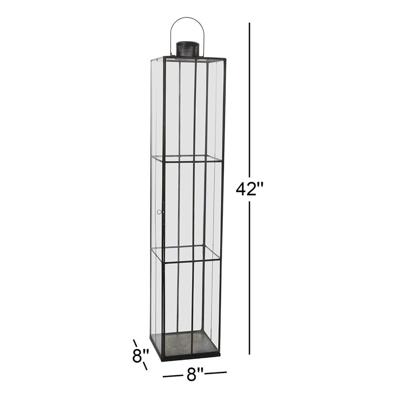 Lanterne de table en métal 22 po, H 42 po x l 8 po x P 8 po