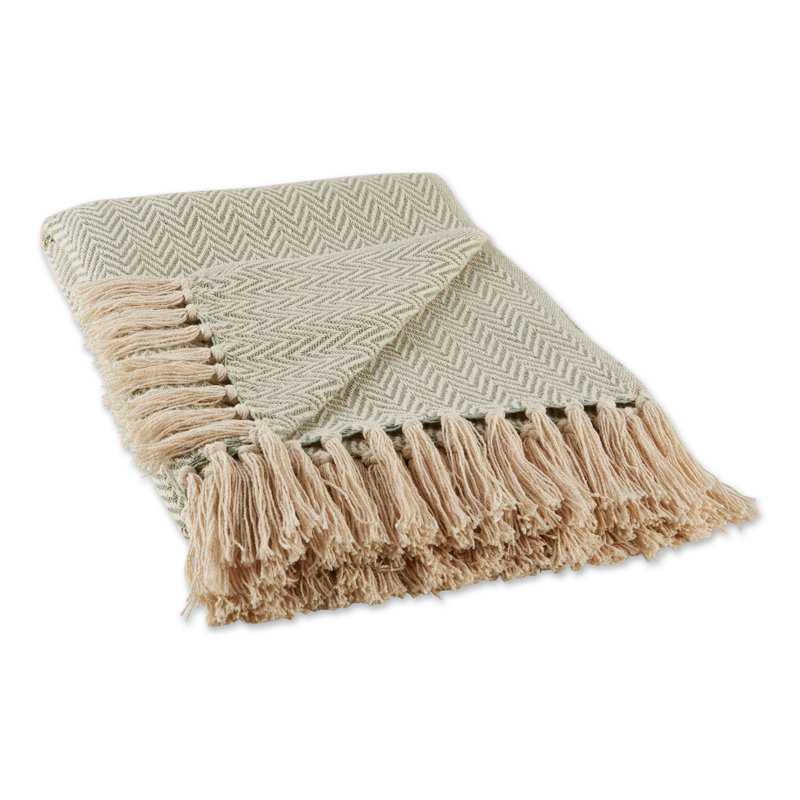 Jeté en coton , Vert