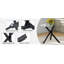 Table ronde moderne en verre minimaliste: 31 pouces de diamètre, support en métal noir en forme de X, élégant et pratique.