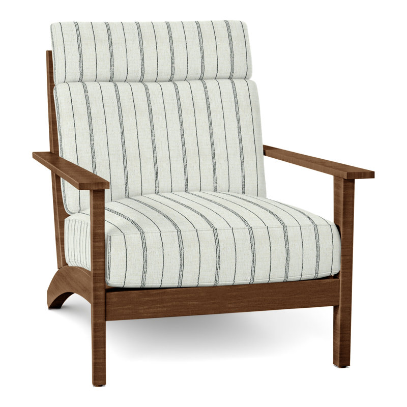 Kennebunkport Patio Chair with Cushions, Oak, Dove Sunbrella® Linen, Welt + Standard fill