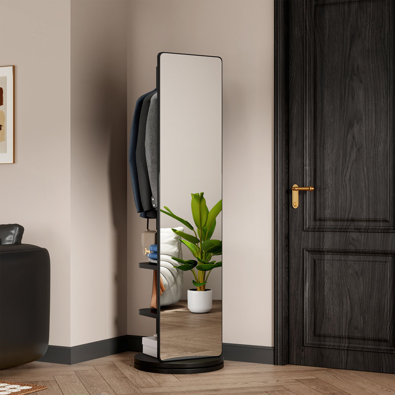Portemanteau pivotant sur 360 ° avec miroir, Noir