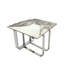 Table de bout rectangulaire avec plateau en pierre frittée, table d'appoint en métal pour le salon-488861831