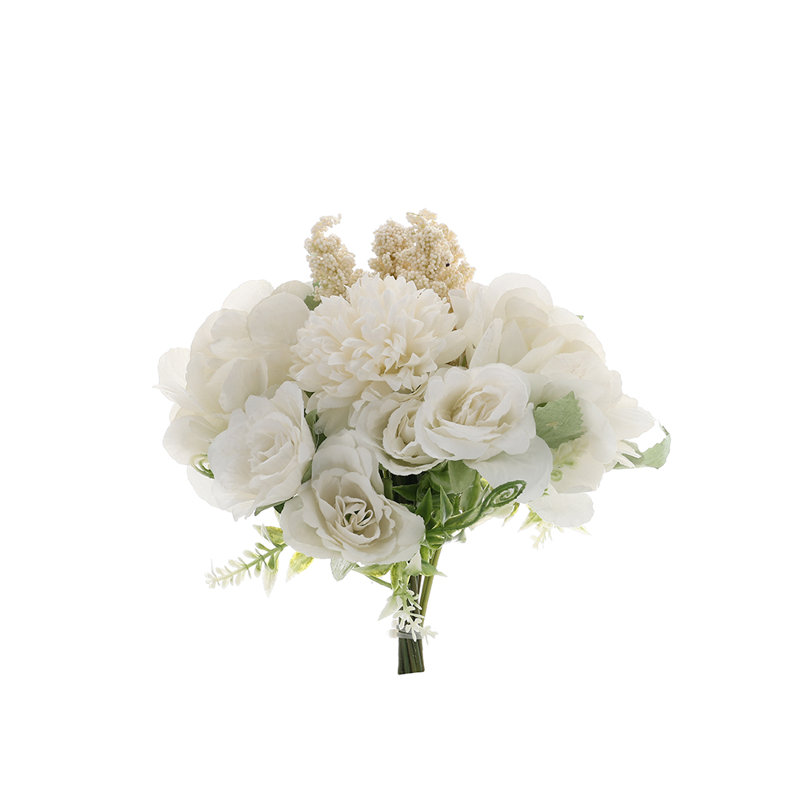 Romantic Artificial Bouquet for Home Wedding Decoration, White
