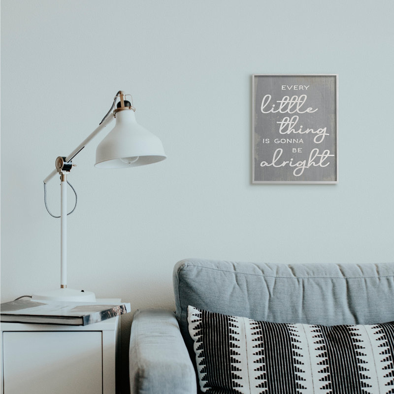 «Every Little Thing» Positivité phrase gris rustique blanc, Estampe numérique Farmhouse, H 14 po x l 11 po