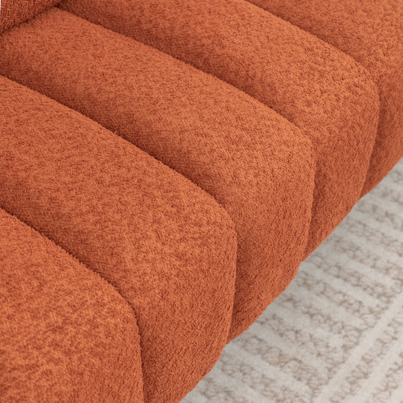 Banc de rembourrage de 52 po Ashyiah, Orange