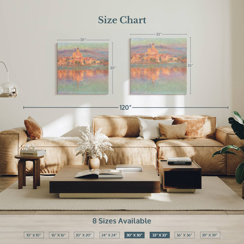 Avery Vetheuil, coucher de soleil - 1901, H 30 po x l 30 po