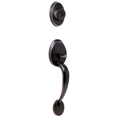 Handleset with Deadbolt and Door Lever and Rosette