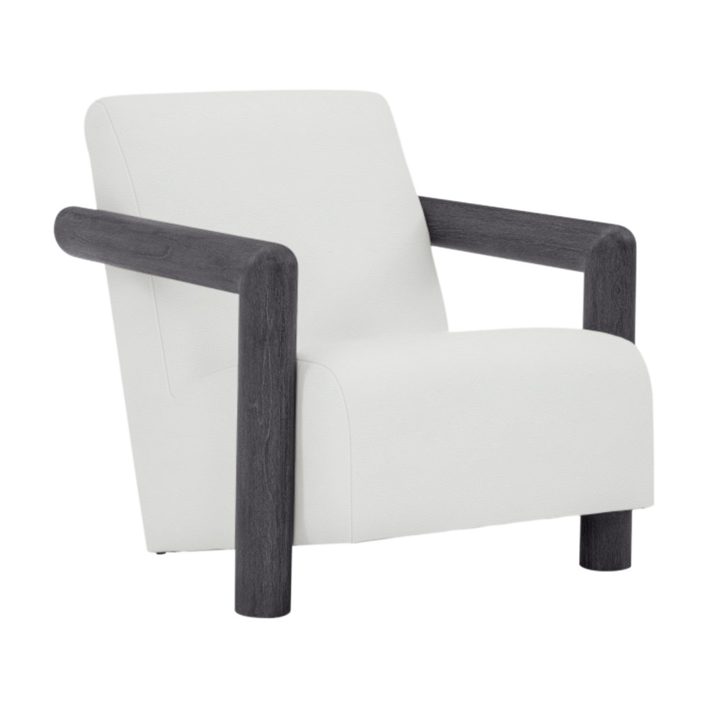 Mara Patio Chair with Cushions, Flint Gray, White Vinyl 6503-000