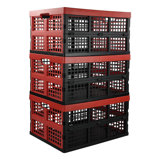3-Pack 34 Quart Collapsible Stackable Storage Bins, Milk Crates