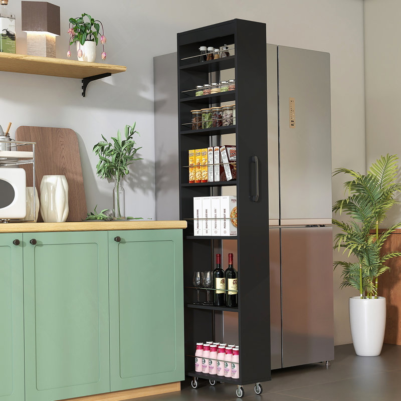 Étagère ouverte 7 côtés multi-fonctions avec rangement à un seul niveau pour la cuisine, le salon et les espaces étroits