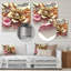 Or liquide et rose fleurs modernes IV - décoration murale florale en métal-87827680