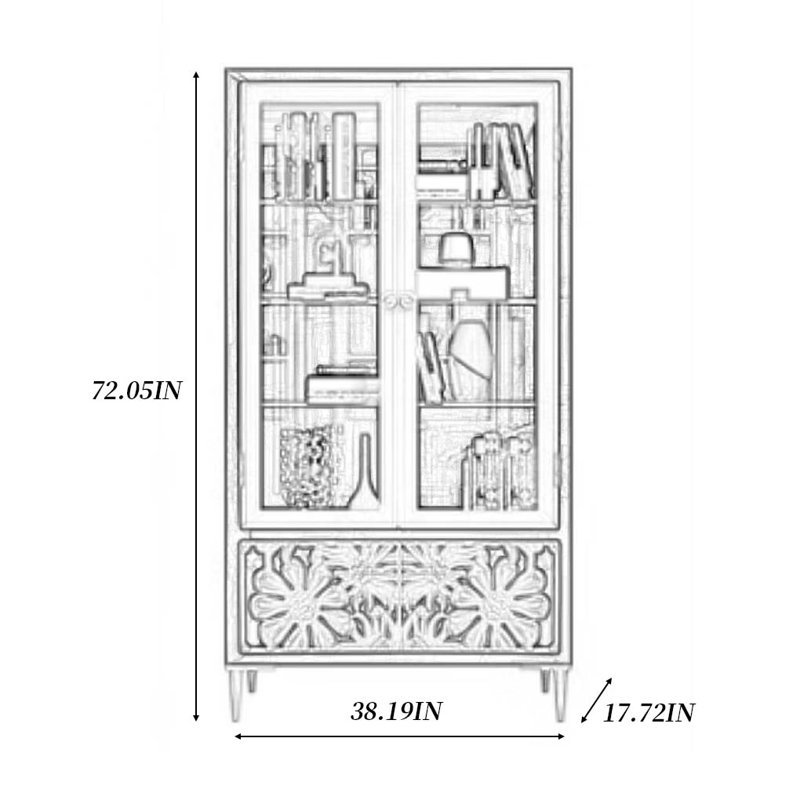 Vitrine lumineuse avec porte en verre