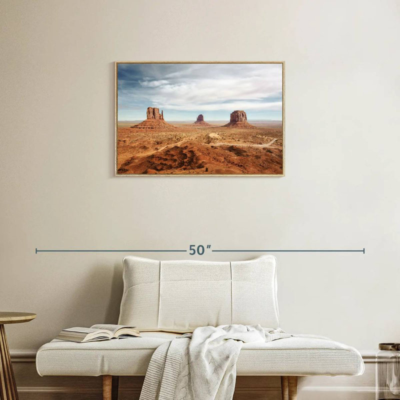 Arizona Monument Valley, Cadre flottant en bois naturel, 31 po x 21 po