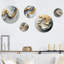 Abstrait marbre dans des tons de gris et d'or IV - ensemble d'art mural en métal 5 pièces