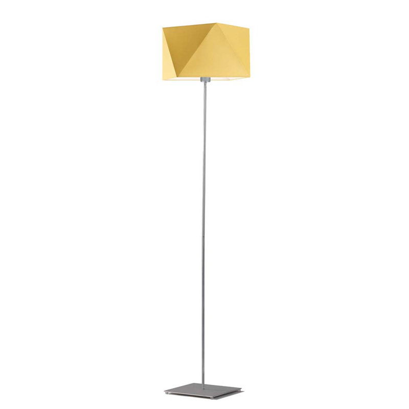 Ayaa 156cm Traditional Floor Lamp, Mustard/White Inside, Brushed Steel