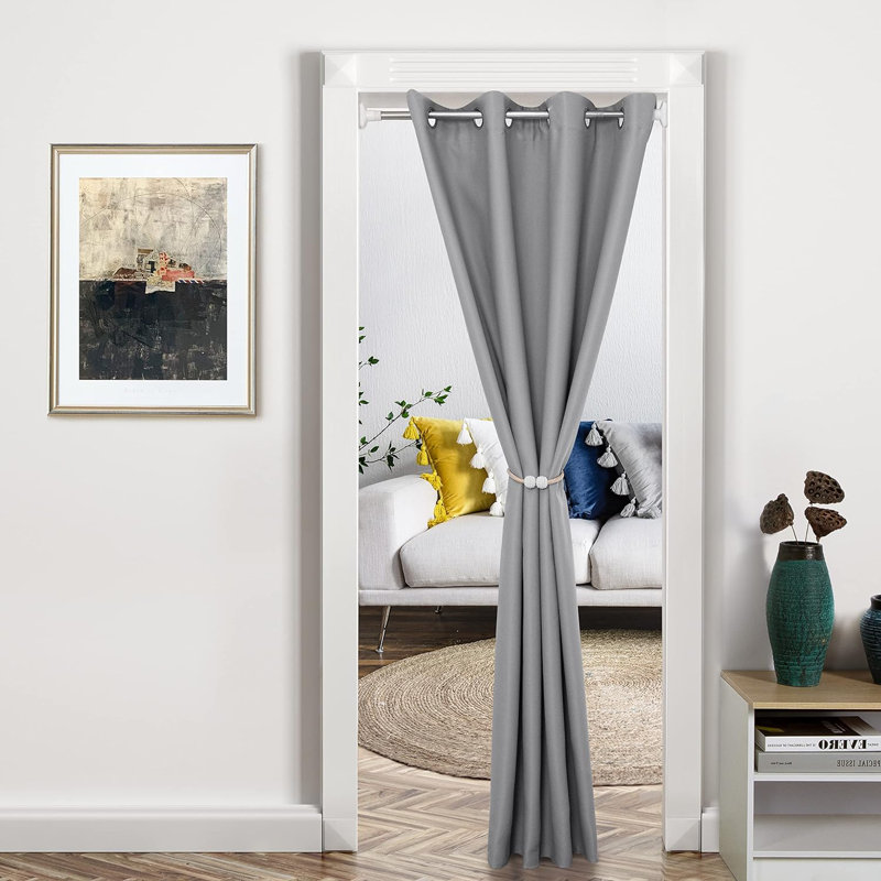 Poche Blackout Curtain Single Panel, 54" W x 78" L, Gray